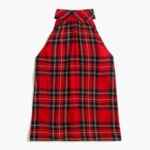 J.Crew Factory Tartan Tie-Neck Tank Top